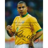 RONALDO SIGNED PHOTO'S Three 10" x 8" colour photos of the Brazilian Ronaldo, signed in black