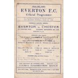EVERTON - CHESTER 44 Single sheet Everton home programme v Chester, 23/9/44, slight fold, scorer
