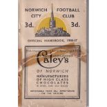 NORWICH HANDBOOK 1936-37 Norwich City handbook, 1936-37, 128 pages, tape across front cover but