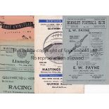 1950'S FOOTBALL PROGRAMMES Forty programmes including 7 Man. Utd. Homes, some without tokens, 4