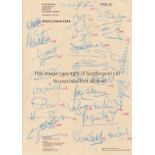 ENGLAND SIGNATURES Twenty two Signatures of England players and manager/coaches on letter head paper