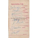 BIRMINGHAM CITY AUTOGRAPHS 1930'S A signed album sheet by 16 players including Bradford, Jones,