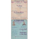 SUNDERLAND AUTOGRAPHS 1928/9 Two album pages signed by 12 players including McKay, Robinson,