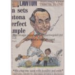 STANLEY MATTHEWS AUTOGRAPH A signed newspaper colour caricature mounted on card. Good