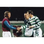 CELTIC Six autographed 12 x 8 photos, including Billy McNeill shaking hands with Bobby Moore,