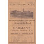 HAYES 1930-31 Hayes FC home programme v Lyons Club, 20/12/1930, London Senior Amateur Cup replay,