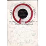 LINCOLN CITY AUTOGRAPHS 1981 A rosette greeting card signed by 16 players on the cover. Generally