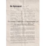 NORWICH Players contract between Norwich City and Edward Bennett dated 7th May 1929., signed by