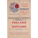 ENGLAND - SCOTLAND 44 England home programme v Scotland, 14/10/44, at Wembley, slight tear along