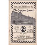 FULHAM - LEICESTER 1937 Fulham home programme v Leicester, 6/3/1937, slight fold, minor staple