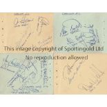 CHELSEA Four autograph album pages containing approximately 20 Chelsea autographs from 60s, early