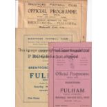 BRENTFORD - FULHAM Three Brentford Reserves home programmes v Fulham Reserves 15/9/1932, 6/5 1939