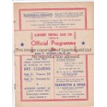 ALDERSHOT - PORTSMOUTH 54 Aldershot home friendly programme v Portsmouth, 9/1/54, team changes