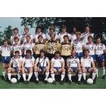 ENGLAND Col 12 x 8 photo, showing England's 1982 World Cup squad posing for photographers prior to