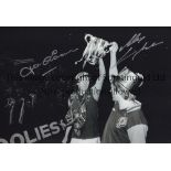 ASTON VILLA B/W 12 x 8 photo, showing Aston Villa's John Gidman and Alex Cropley parading the League
