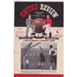 MAN UTD - WALTHAMSTOW AVE 53 Manchester United home programme v Walthamstow Avenue, 31/1/53, Cup,