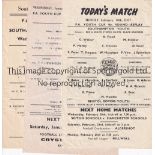 SOUTHAMPTON YOUTH 50s Five Southampton home Youth Cup programmes, all 50s, v Bristol Rovers 18/2/57,