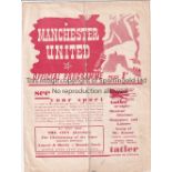 MAN UTD - LIVERPOOL 1940 Scarce Manchester United four page wartime home programme v Liverpool, 16/