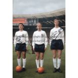 ENGLAND 1957 - 1970 Four photos 12 x 8, showing players training in 1957 signed by Grainger and