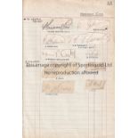 NORWICH Ten Norwich autographs on a ledger page, 1930s, includes Low, Johnson, Taylor, Hall,