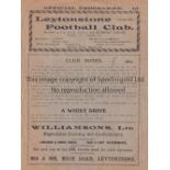 LEYTONSTONE 1930-31 Leytonstone home programme v Barking, 18/10/1930, FA Cup, spine repair.