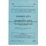CARDIFF - COVENTRY 65 Coventry City programme produced for CCTV transmission of Cardiff v Coventry