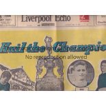 EVERTON Two full Liverpool Echo newspapers: 18/5/1963 Hail The Champions and 14/9/1963 v. Inter