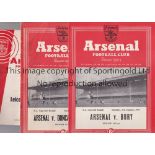 ARSENAL Over 250 home programmes from 1950's and 1960's. 1952/3 X 24, 1957/8 X 20 missing Man. Utd.,