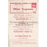 MAN UNITED Single sheet programme Manchester United v Liverpool , Lancashire Cup Semi-Final replay