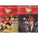 MAN UTD 98-9 Thirty Manchester United home programmes, 1998-99 Trebles season, set of 19 League