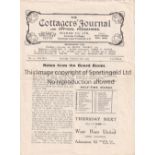 FULHAM - ROTHERHAM COUNTY 1923 Fulham home programme v Rotherham County, 24/2/1923, complete four