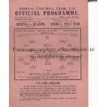 ARSENAL - QPR 41 Arsenal home programme v QPR, 22/11/41, slight tear, minor marks to reverse. Fair-