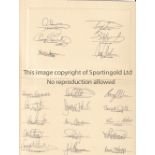 ENGLAND / SCOTLAND RUGBY AUTOGRAPH 1995 Two cards, one for each team, signed by the teams for the