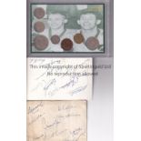 NORWICH 1959 Two postcards of the 1959 Norwich Cup team each signed by the players on the reverse,