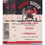 MAN UTD 52/3 Twenty Manchester United home programmes, 52/53, includes v Cardiff (Edwards debut (