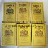 WISDENS Six softback Wisdens, 1978, 79, 80, 83, 84 and 87. Conditions are mostly generally good.