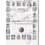 1966 WORLD CUP Official Final programme (original) signed on team page by Banks, Cohen, Wilson,