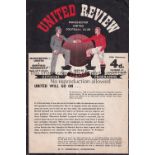 MAN UNITED Programme Manchester United v Sheffield Wednesday 19/2/1958 - 1st game after Munich