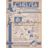 CHELSEA - FULHAM 1939 Chelsea home programme v Fulham, 21/1/1939 Cup, fold. Generally good