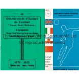 1968 & 1972 EUROPEAN FOOTBALL CHAMPIONSHIPS Official programmes for the Tournaments in Italy and