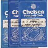 CHELSEA Sixteen Chelsea home programmes from the 1955/56 season. All have either score, scorers or