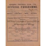 ARSENAL / MOSCOW DYNAMO Single sheet programme Arsenal v Moscow Dynamo 24/11/1945. Light fold. No