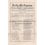 FA CUP FINAL 1927 First FA Cup Final song sheet played before the Arsenal v Cardiff City match at