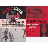 MANCHESTER UNITED Two programmes for European Cup matches v. Athletic Bilbao 56/7, horizontal fold