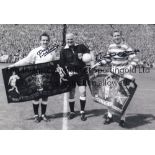 CELTIC B/W 12 x 8 photo, showing Celtic's captain Billy McNeill and Tottenham's Captain Dave