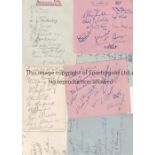 RUGBY UNION AUTOGRAPHS Seven album sheets including England 1955 X 23 autographs, Cardiff 1947 X 19,