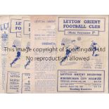 ORIENT RESERVES Seven Leyton Orient Reserves home programmes v Birmingham City, Reading, Cardiff