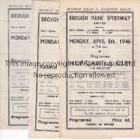 NEWCASTLE WARTIME SPEEDWAY Three home programmes at Brough Park, Newcastle Cup 8/4/1946, National