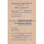 IPSWICH 4 Page programme Ipswich Town v Mansfield Town April 7th 1947. Folds. No writing. Fair to