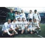 LEEDS Col 12 x 8 photo, showing Leeds Utd players celebrating with the League Cup after victory over